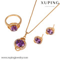 61333-Xuping Bling Jahrestag vergoldet Ohrring Anhänger Schmuck-Set